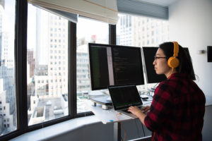 software developer working remotely